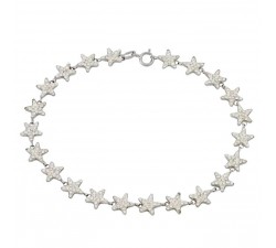 BRACCIALE BRACCIALE DONNA CON STELLE IN ORO BIANCO 18 KT E ZIRCONICATENA OVALE IN ORO BIANCO 18 KT