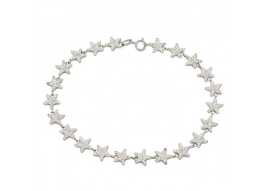 BRACCIALE DONNA CON STELLE IN ORO BIANCO 18 KT E ZIRCONI