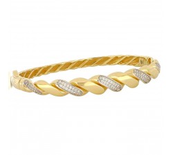 BRACCIALE DONNA RIGIDO IN ORO GIALLO 18 KT CON ZIRCONI