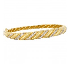 BRACCIALE DONNA RIGIDO IN ORO GIALLO 18 KT CON ZIRCONI