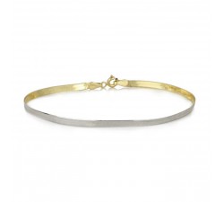 BRACCIALE PIATTO IN ORO GIALLO E BIANCO 18 KT