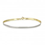 BRACCIALE PIATTO IN ORO GIALLO E BIANCO 18 KT