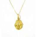 COLLANA PORTAFORTUNA DEA BENDATA IN ORO GIALLO 18 KT