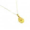 COLLANA PORTAFORTUNA DEA BENDATA IN ORO GIALLO 18 KT