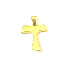 CIONDOLO TAU CROCE IN ORO GIALLO + COLLANA IN OMAGGIO