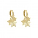 ORECCHINI CERCHI CON STELLE IN ORO GIALLO 18 KT