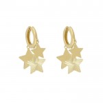 ORECCHINI CERCHI CON STELLE IN ORO GIALLO 18 KT