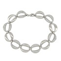 BRACCIALE DONNA CATENA IN ORO BIANCO 18 KT CON ZIRCONI TAGLIO BRILLANTE