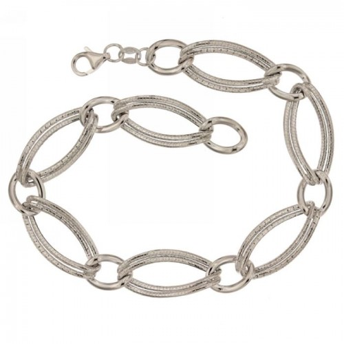 BRACCIALE DONNA CATENA IN ORO BIANCO 18 KT