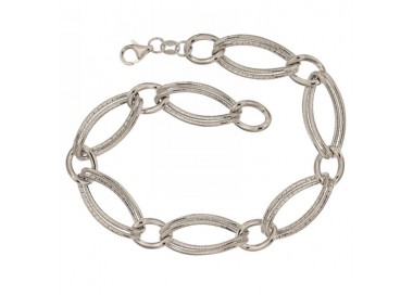 BRACCIALE DONNA CATENA IN ORO BIANCO 18 KT