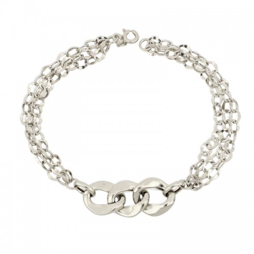 BRACCIALE DONNA CATENA IN ORO BIANCO 18 KT