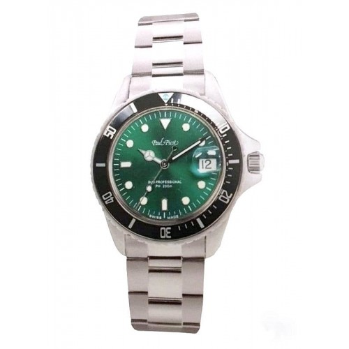 OROLOGIO PAUL PICOT UOMO PAUL MARINER 4001BK VERDE GHIERA NERA