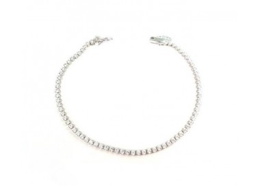 BRACCIALE TENNIS IN ORO BIANCO 18KT CON ZIRCONI BIANCHI