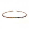 BRACCIALE TENNIS UNISEX IN ORO BIANCO 18KT CON ZIRCONI MULTICOLOR ARCOBALENO