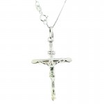 Collana con crocifisso in oro bianco 18 kt