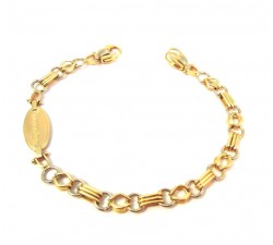 BRACCIALE CATENA IN ORO GIALLO E BIANCO 18 KT