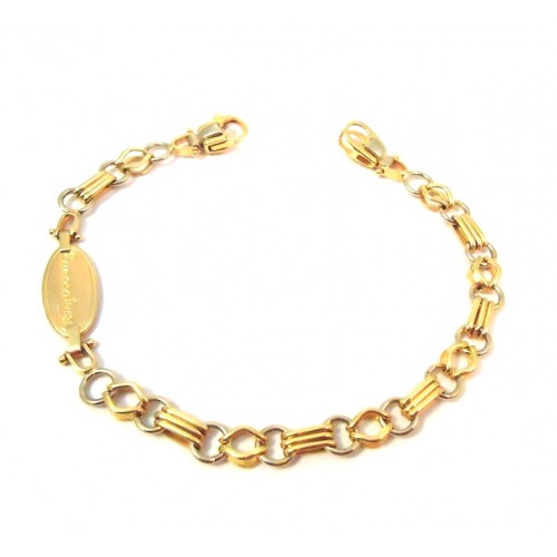 BRACCIALE CATENA IN ORO GIALLO E BIANCO 18 KT