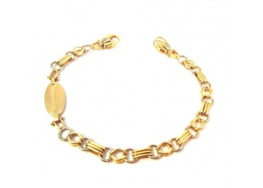 BRACCIALE CATENA IN ORO GIALLO E BIANCO 18 KT