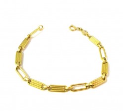 BRACCIALE UOMO CATENA A PIASTRE IN ORO GIALLO 18 KT