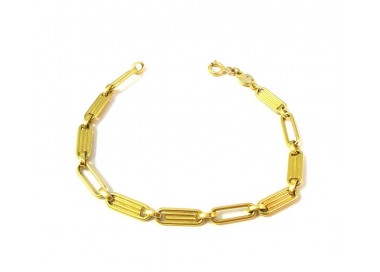 BRACCIALE UOMO CATENA A PIASTRE IN ORO GIALLO 18 KT