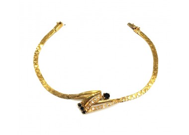 BRACCIALE DONNA IN ORO GIALLO 18 KT CON ZIRCONI E ZAFFIRI