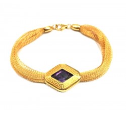 Bracciale da donna in oro giallo 18 kt con ametista