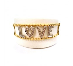 BRACCIALE IN ORO GIALLOBRACCIALE IN ORO GIALLO BIANCO 18 KT LOVE CON DIAMANTIBIANCO 18 KT LOVE CON BRILLANTINI