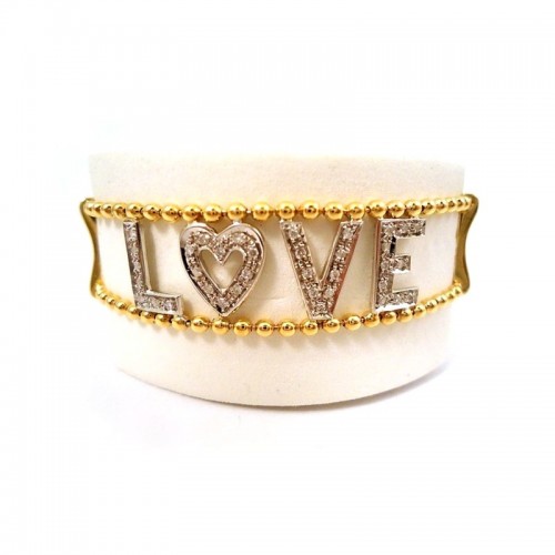 BRACCIALE IN ORO GIALLOBRACCIALE IN ORO GIALLO BIANCO 18 KT LOVE CON DIAMANTIBIANCO 18 KT LOVE CON BRILLANTINI