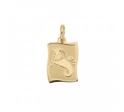 CIONDOLO MEDAGLIETTA CAPRICORNO SEGNO ZODIACALE IN ORO GIALLO 18 KT+ COLLANA OMAGGIO