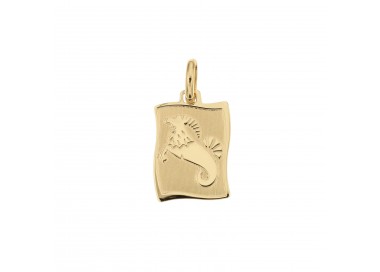 CIONDOLO MEDAGLIETTA CAPRICORNO SEGNO ZODIACALE IN ORO GIALLO 18 KT+ COLLANA OMAGGIO