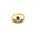 ANELLO DA DONNA IN ORO GIALLO 18 KT CON ZIRCONI BIANCHI E BLU