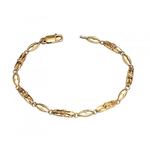 BRACCIALE DA DONNA IN ORO GIALLO 18 KT CON ZIRCONI TAGLIO BRILLANTE