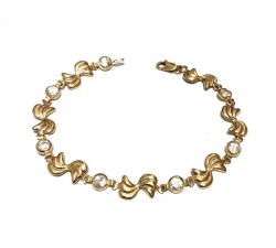 BRACCIALE DA DONNA IN ORO GIALLO 18 KT CON ZIRCONI BIANCHI