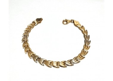 BRACCIALE DONNA IN ORO BIANCO E GIALLO 18 KT