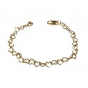 BRACCIALE DONNA CATENA DI CUORI CUORE ORO GIALLO 18 KT