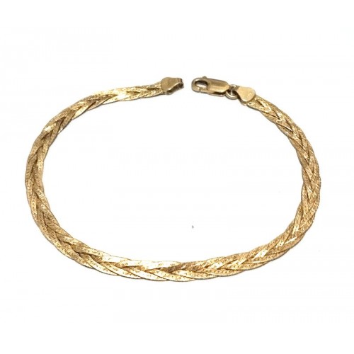 BRACCIALE UOMO DONNA INTRECCIO IN ORO GIALLO 18 KT
