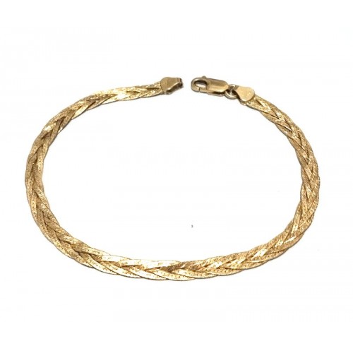 BRACCIALE UOMO DONNA INTRECCIO IN ORO GIALLO 18 KT