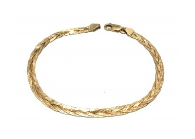 BRACCIALE UOMO DONNA INTRECCIO IN ORO GIALLO 18 KT