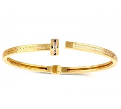 BRACCIALE RIGIDO CHIODO IN ORO GIALLO E BIANCO 18 KT