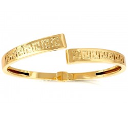 BRACCIALE RIGIDO CON GRECA IN ORO GIALLO 18 KT