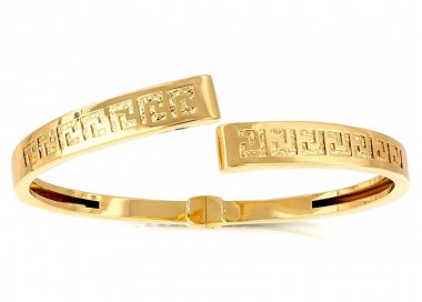 BRACCIALE RIGIDO CON GRECA IN ORO GIALLO 18 KT