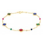 BRACCIALE DA DONNA IN ORO GIALLO 18 KT CON ZIRCONI MULTICOLOR