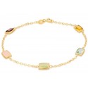 BRACCIALE DA DONNA IN ORO GIALLO 18 KT CON ZIRCONI MULTICOLORE QUADRATI