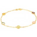 BRACCIALE DA DONNA IN ORO GIALLO 18 KT CON ZIRCONI MULTICOLORE ROTONDI