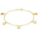 BRACCIALE DA DONNA IN ORO GIALLO 18 KT CON CHARM ZIRCONI MULTICOLOR