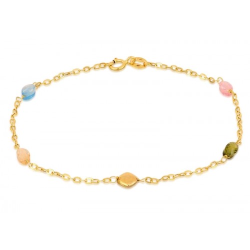 BRACCIALE DA DONNA IN ORO GIALLO 18 KT CON ZIRCONI MULTICOLOR