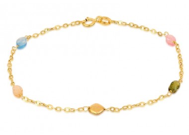 BRACCIALE DA DONNA IN ORO GIALLO 18 KT CON ZIRCONI MULTICOLOR