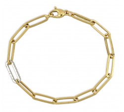 BRACCIALE CATENA IN ORO GIALLO E BIANCO 18 KT