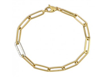 BRACCIALE CATENA IN ORO GIALLO E BIANCO 18 KT