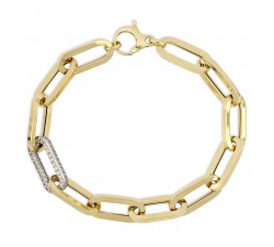 BRACCIALE CATENA IN ORO GIALLO E BIANCO 18 KT